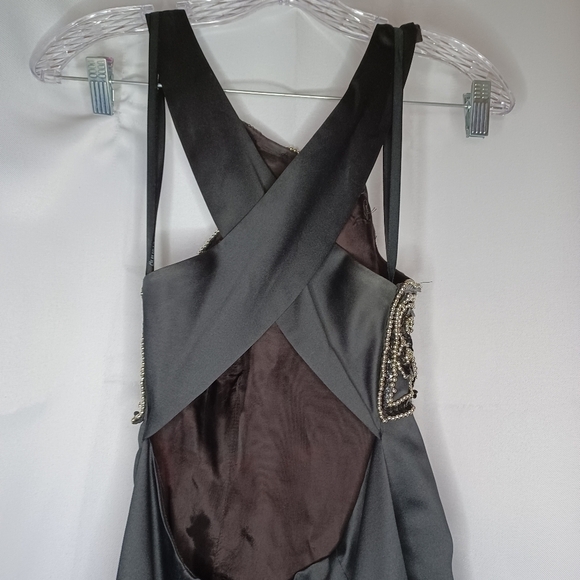 Blonde And Me Evening By Linda Bernell Elegant Black and Gold Beaded Dress - Picture 6 of 11